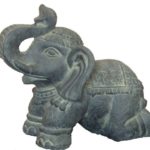 Hi-Line Gift Ltd Clay Fiber Elephant Kneeling Statues