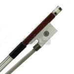 SKY 4/4 Full Size Violin Bow Brazil Wood Mongolian Horsehair Octagonal Stick Fully-Line Abalone Inlay with Imitated Elephant Tusk Frog Silver Wrap