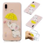 Creative Case for Huawei P20 Lite,Transparent Soft Clear TPU Cover for Huawei P20 Lite,Leecase Umbrella Elephant Cute Pattern Flexible Protective Case Cover for Huawei P20 Lite