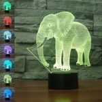 WMH Elephant 3D Lamp Illusion Night Light, 7 Color Changing Touch Switch Table Desk for Nursery/Decor / Living Room, 7 Colors Changing Elephant Toy and Gift for Kids/Birthday