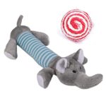 Dog Toy Chew Squeaky Sound Plush Toys with 1 Playing Scratch Ball Funny Duck Pig Elephant for Your Pet (Elephant)