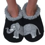 Snoozies Womens Classic Splitz Applique Non Skid Slipper Socks – Elephant, X-Large