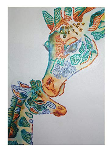 Owl and Giraffe Embroidery Cross Stitch DIY Art Craft Home Wall D/écor Diamond Painting Tool Included 2 Pack DIY 5D Diamond Painting Kit