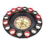 Juvale Roulette Drinking Game – Shot Glass Roulette Set Includes Roulette Wheel, 16 Shot Glasses, 2 Roulette Balls Starting Guide, Great for a Christmas, White Elephant, Secret Santa Gift