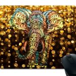 Smooffly Gaming Mouse Pad Custom,Elephant Mouse pad Aztec Gold Elephant With Gold Rain Shine Flicker Glow Jewelry Stones Light Gaming mouse pad