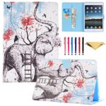 New iPad 9.7 2017 Case – Monstek Smart PU Leather Case Flip Wallet Case Cover with Kickstand Magnet Protective Case for New iPad 9.7 2017 – 05 Elephant