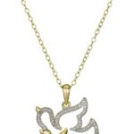 Gold-Plated Silver Animal with Baby Pendant Necklace, 18″