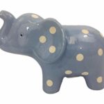 Ceramic Blue Polka Dot Elephant Piggy Money Bank – 5″ high 7″ Wide