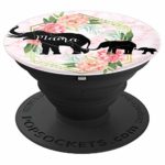 Mama Elephant Rose Flower Gift – Two Kids Mom Gift – PopSockets Grip and Stand for Phones and Tablets