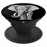 Exotic Elephant Black & White Artist Elephant Design Gift – PopSockets Grip and Stand for Phones and Tablets