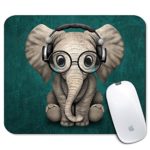Personalized Rectangle Mouse Pad, Printed Cute Elephant Pattern, Non-Slip Rubber Comfortable Customized Computer Mouse Pad (9.45×7.87inch)