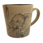 Unison Gift Large Ceramic 16 Oz. Mug with Stencil Style Safari Elephant Design