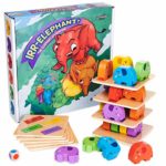 Irr-Elephant! The Elephant Stacking Tower Game | Children’s Tabletop Board Game for Kids and Toddlers | Wooden Block Dexterity for Fun Family Game Night and Early Learning Play