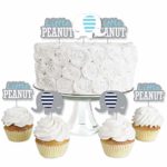 Blue Elephant – Dessert Cupcake Toppers – Boy Baby Shower or Birthday Party Clear Treat Picks – Set of 24