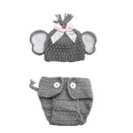 Clearance! Auwer 2PCS Newborn Baby Elephant Stretchy Knit Photo Baby Hat+Shorts Costume Set Photography Propsography Props (One Size, Gray – Baby Girls)