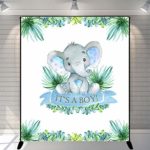 Mehofoto Elephant Baby Shower Backdrop It’s A Boy Peanut Baby Shower Photography Background 5x6ft Vinyl Baby Shower Party Banner Decoration