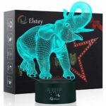 Elephant Night Light,Elstey 3D LED Lamp for Kids,7 Colors Changing Touch Table Desk Lighting,Bedroom Sleep Lights,Cool Gifts for Christmas Holiday