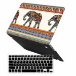 iCasso MacBook Air13 Inch Case with Keyboard Cover Art Printing Matte Hard Shell Plastic Protective Cover for MacBook Air 13 Inch Model A1369/A1466 -Bohemian Elephant