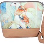 Crest Design Whimsical Canvas Cross-body Shoulder Bag for Girls and Teenagers