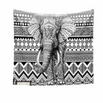 Chengsan Black and White Elephant Wall Tapestry Hanging – Polyester Fabric Wall Art Tapestries Home Decor – 59″ x 51″ Inches Inches