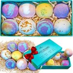 Bath Bombs Gift Set – 8 Luxury All Vegan Bubble Fizzies For Women, Relaxation Bath Bomb Kit – Relaxing Spa Gifts For Her – Unique Birthday & Beauty Products