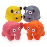 Chiwava 4PCS 3.3” Squeak Latex Puppy Toy Lovely Elephant Cow Sets Pet Interactive Play for Small Dogs Assorted Color