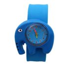 Lovely Kids Watches Cartoon Silicone Children Wristwatch (Blue Elephant)