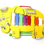 Yellow Elephant Design Toy Musical Instrument Xylophone Glockenspiel + Beaters