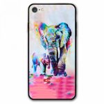 iPhone 8 Case iPhone 7 Case – Printed Watercolor Elephant Soft TPU Bumper & PC Thin Back Protective Cover (for iPhone 7/8)
