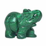 Justinstones Synthetic Malachite Carved Elephant Crystal Animal Totem Spirit Stone Figurine 2 inch