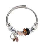 Swyss Rhinestones Beaded Bracelet Elephant ?Leaves Pendant Personality Chic Jewelry Sweet Style Latest Custom (Orange)