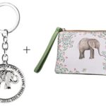 Elephant Key Chain Ring Gift with Coin Purse, Friend Party Fashion Elephant Pendant Gift, Gift Bag Included (Elephant + Coin Purse)