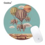 Galdas Mouse Pad Cute Funny Elephant Flying with Hot Air Balloon Mousepad Round Art Print Comfortable Rubber Base Gaming Mouse Pad Mouse Pads for Computers Laptop (Updated Version)