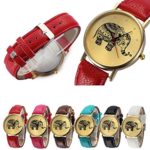 Womens Elephant Watches,COOKI Unique Analog Fashion Lady Watches Female watches on Sale Casual Wrist Watches for Women,Round Dial Case Comfortable Leather Watch-H33