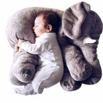Tickos Long Nose Elephant Cushion Soft Plush Stuffed Animal Plush Toy (Grey)