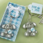 Adorable Baby Elephant with Blue Design Key Chain, 24