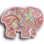 215 Decals, Graphics, Skins & Stickers Elephant Sticker Pink Paisley Vinyl Automotive Car Truck Vehicle Die Cut Decal Indoor & Outdoor Use