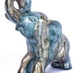 Heather Ann Creations W071352-04 India Series 8″ Decorative Ceramic Elephant, Turquoise/Copper/Bronze