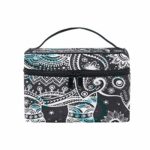 Travel Cosmetic Bag Tribal Ethnic Elephant Flower Dots Toiletry Makeup Bag Pouch Tote Case Organizer Storage For Women Girls