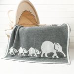 Luerme Baby Knitted Blanket Throws Newborn Crochet Quilt Receiving Blanket Swaddle Wrap Stroller Cover Nursing Blanket Crib Rug Mat Print Blanket Warm Cuddle Sheet 30”X40” (Gray Elephant)