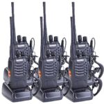 Baofeng BF-888S Walkie Talkies Long Range Two Way Radio 16 Channels Rechargeable 2 Way Radio Built In Flashlight With Earpiece (Black,Pack of 6)