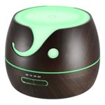 VicTsing 400ml Aroma Essential Oil Diffuser, Cute Elephant Shape Wood Grain Ultrasonic Cool Mist Humidifier with 7 Color LED Lights, Waterless Auto Shut-off for Office Home Room Yoga Spa