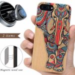 iProductsUS Elephant Phone Case Compatible with iPhone 8 7 6/6S Plus (ONLY) and Magnetic Mount-3D UV Printed Colorful Elephant Wood Cases,Built-in Metal Plate,TPU Rubber Protective Covers (5.5″)