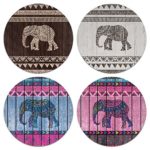 CARIBOU Coasters Elephant Aztec Design Absorbent Neoprene Coasters for Drinks, 4pcs Set