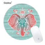 Mouse Pad Galdas Round Red Elephant and Blue Background Anti Slip Smooth Surface Mousepad Gaming Mouse Pads for Office & Computers & Laptop (Updated Version)