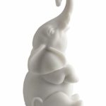 4″ Good Luck Elephant Raised Trunk Figurine White