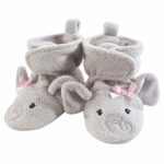 Hudson Baby Baby Cozy Fleece Booties with Non Skid Bottom, Pretty Elephant 12-18 Months
