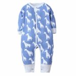 Feidoog Baby Cotton Romper Pajamas Long Sleeve Cartoon Print Jumpsuit Newborn Outfits
