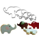 4 Pack Elephant Cookie Cutter Shapes Set Stainless Steel Elephant Shaped Baby Shower Cookie Molds