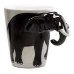 Ceramic Life-Like Elephant Mug with Elephant Trunk Handle